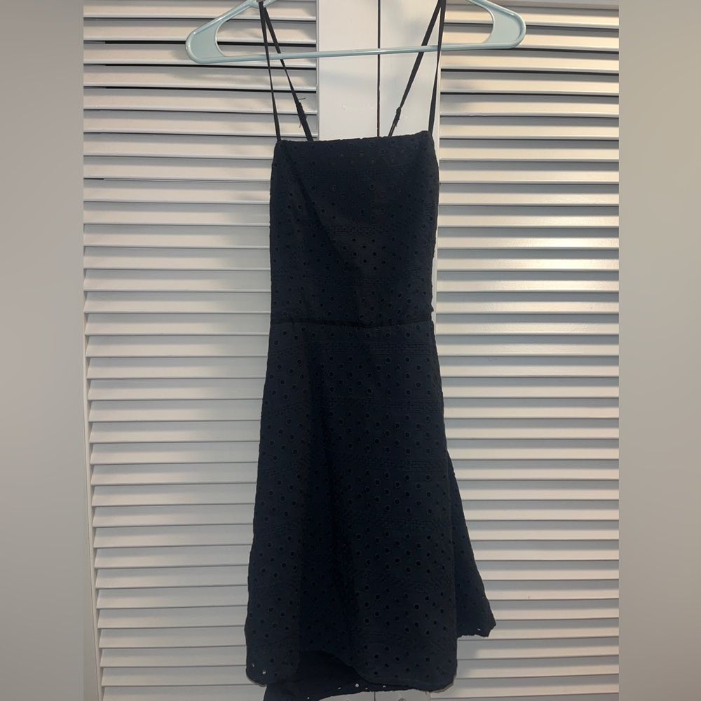 Black Mini Dress with open back!